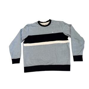 Original Penguin Men's Large Musingwear Rugby Crewneck Sweatshirt Navy Baby Blue